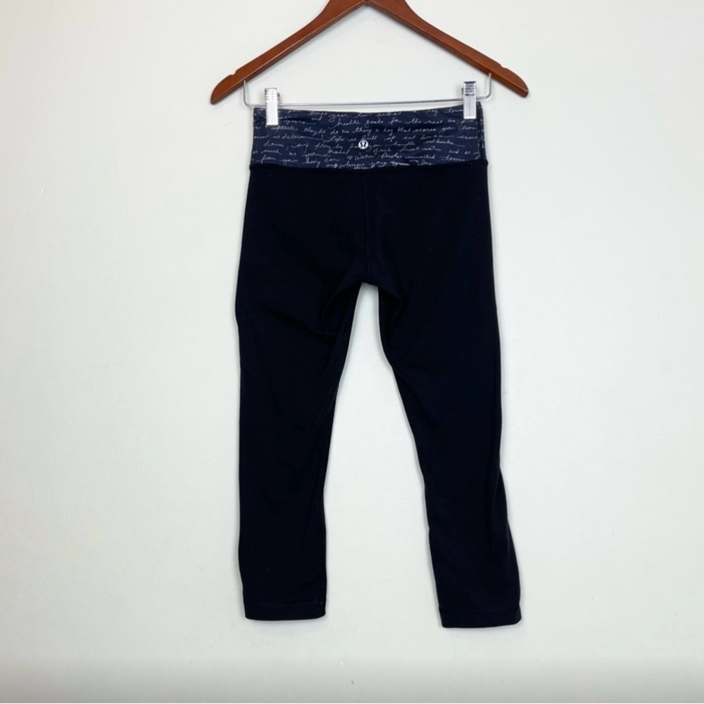 Lululemon Athletica Cropped Mid-rise Black Leggings size 4
